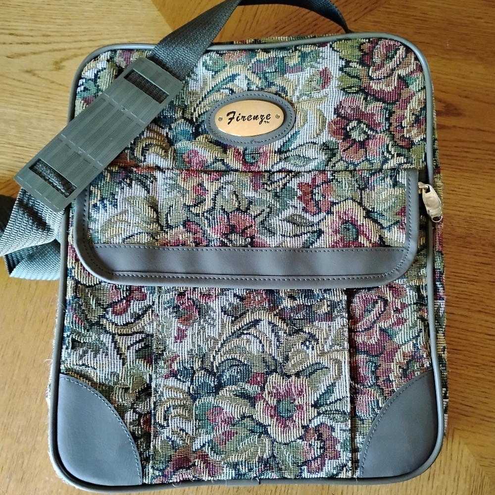 Vintage Tapestry Floral Bag Firenze Travel Carry On Grandma Chic 90s 80s